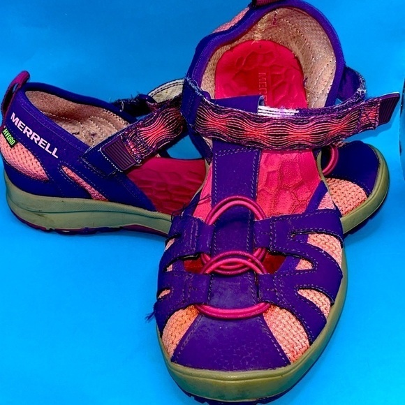 4/$20 Merrell Purple & Pink Hydro Mon Jr 2.0 Size 4m, girls sandal, Velcro - Picture 1 of 6